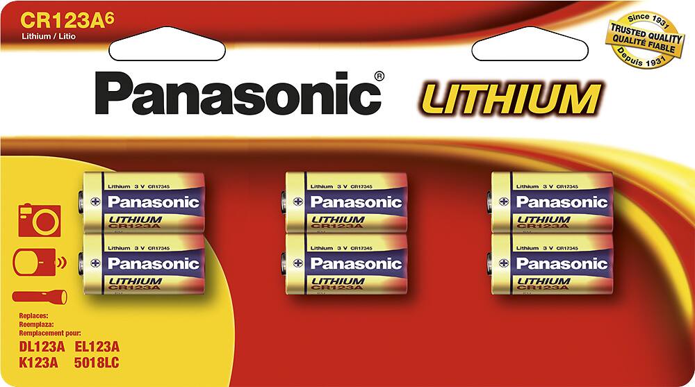 Front. Panasonic - CR123 Batteries (6-Pack) - Gold.