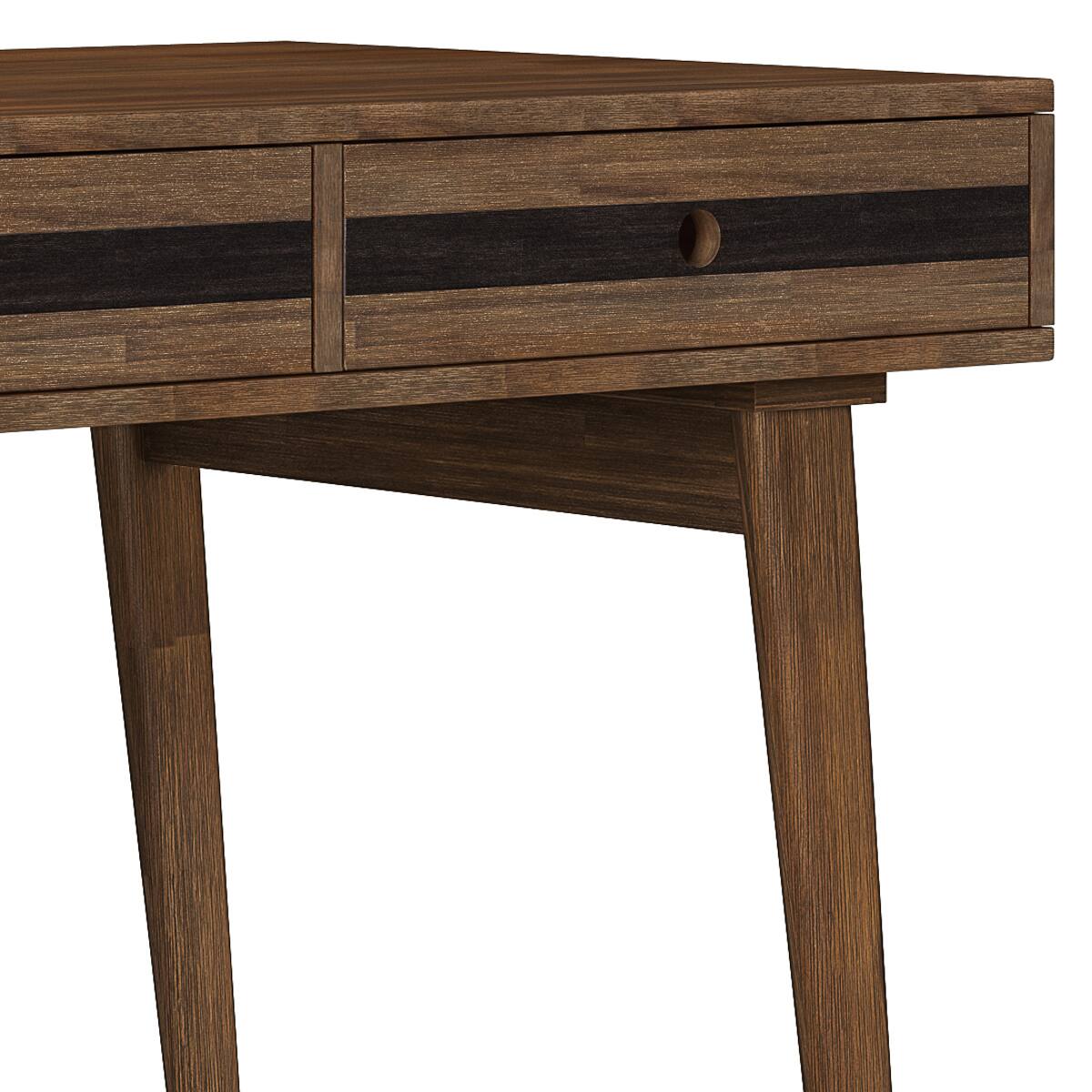 Alt View 5. Simpli Home - Clarkson SOLID ACACIA WOOD Contemporary 60 inch Wide Desk in Rustic Natural Aged Brown - Rustic Natural Aged Brown.