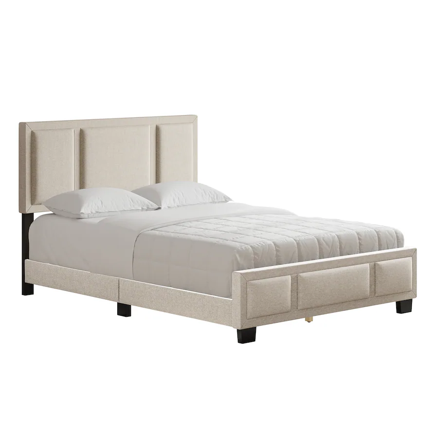 Boyd Sleep Triptych Upholstered Platform Bed Frame, 13 Slat Wood ...