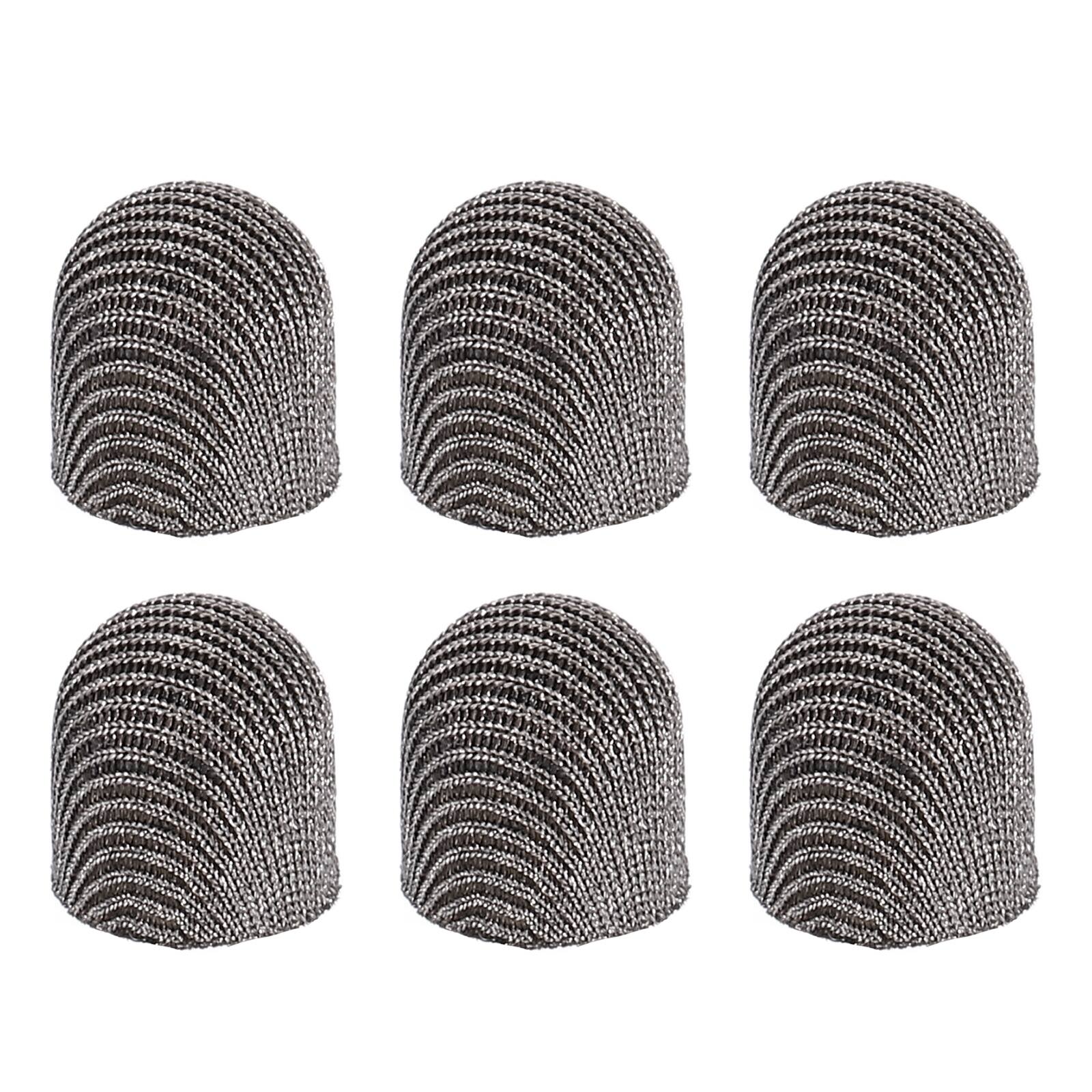 Front. Unique Bargains - 6pcs 6.5mm Mesh Fiber Replacement Tips for Capacitive Stylus Pen for Tablets Phones - Gray.