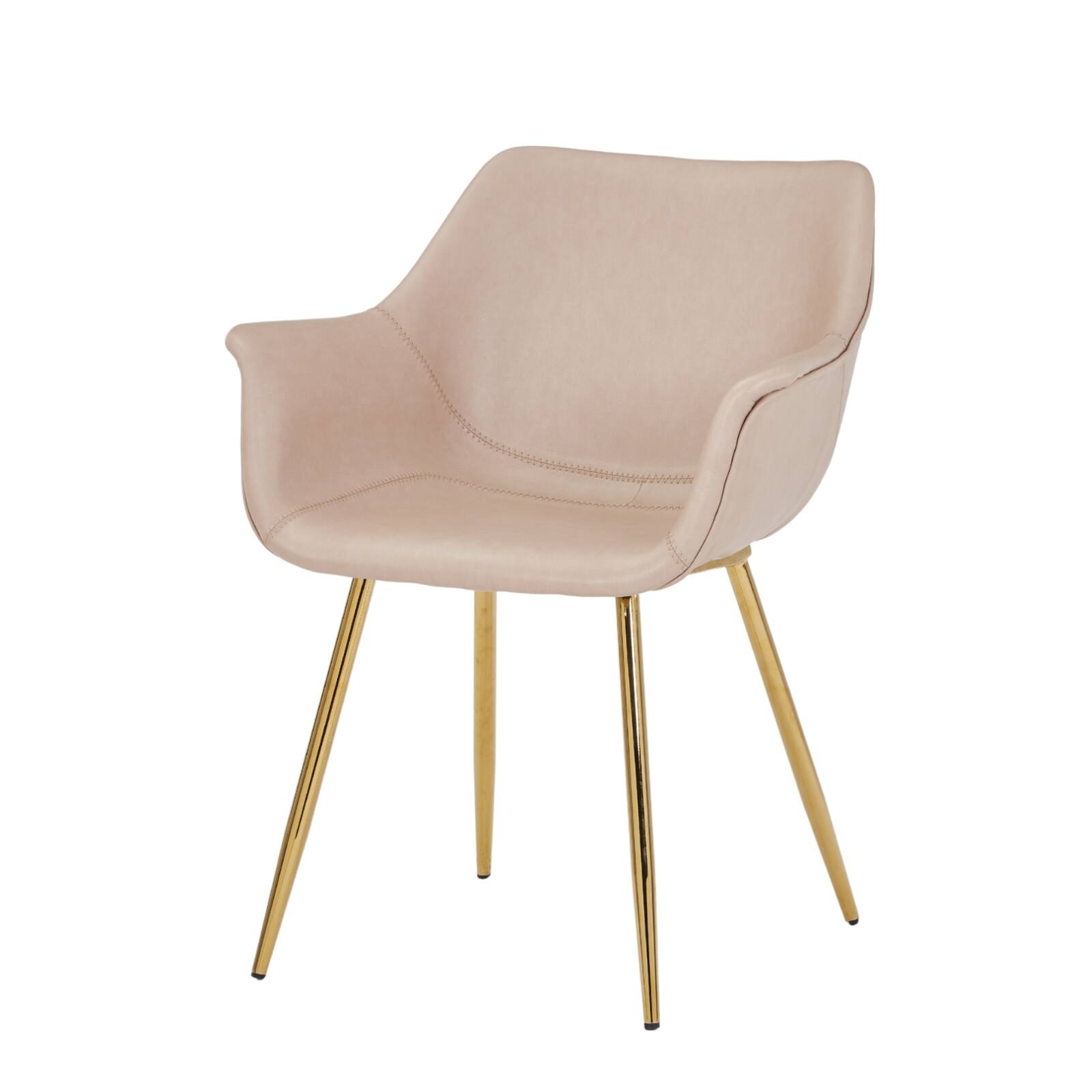 Alt View 6. LeisureMod - Markley 2-PCS Ergonomic Upholstered Leather Dining Chair - Modern Mid Century Industrial Kitchen Accent Chair - Taupe.
