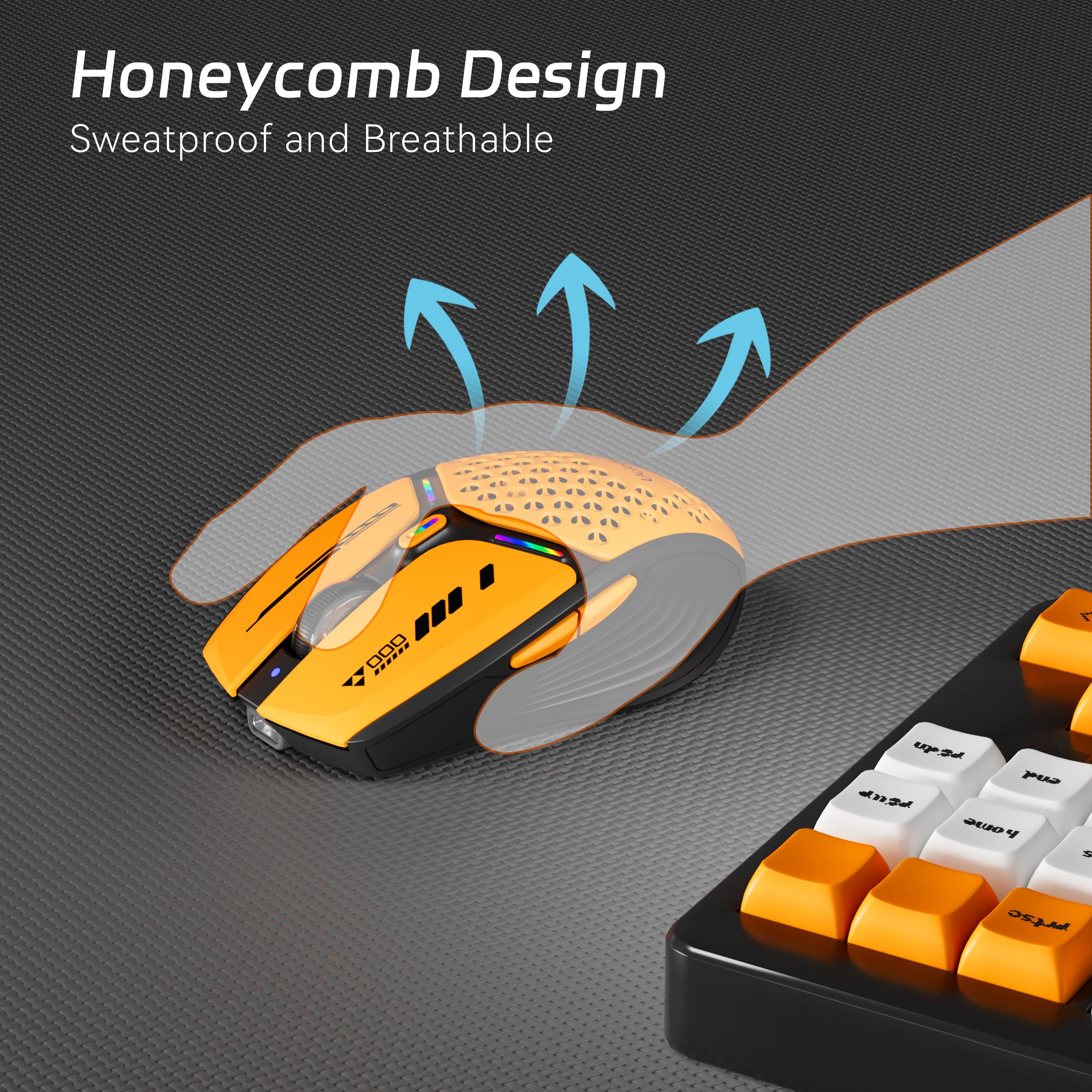 Honeycomb Design  
Sweatproof and Breathable