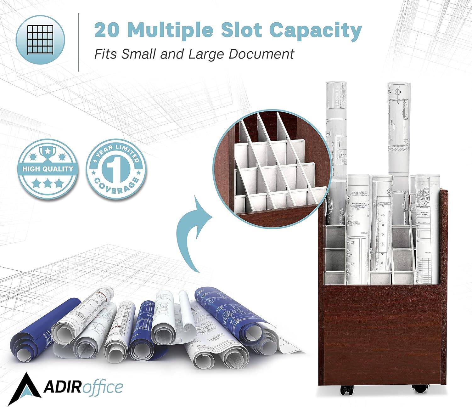 20 Multiple Slot Capacity, Fits Small and Large Document, YEAR LIMITED, HIGH QUALITY, 1 COVERAGE, ADIRoffice