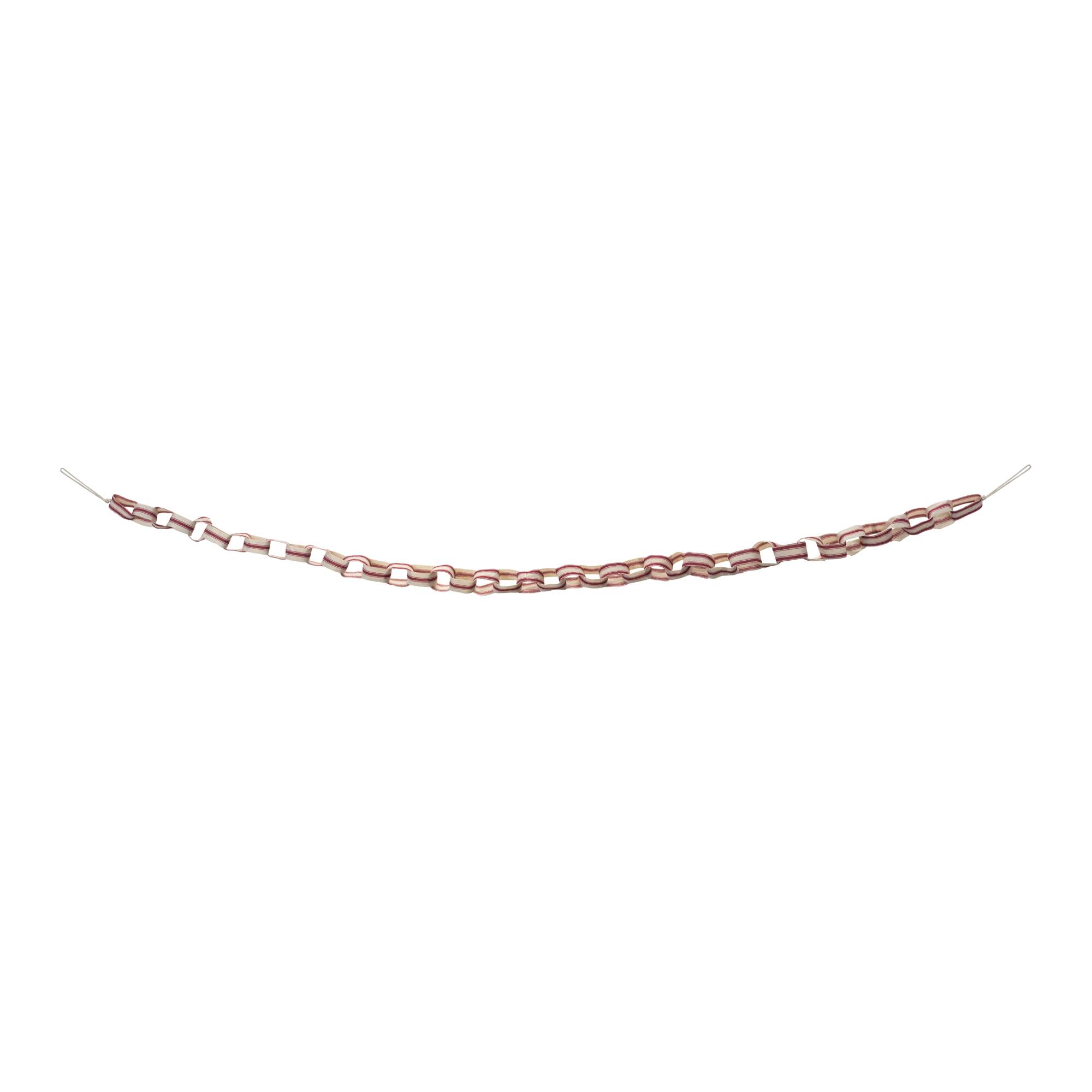 Angle. BreeBe - Fabric Chain Garland (Set of 2) - Cream, Red.