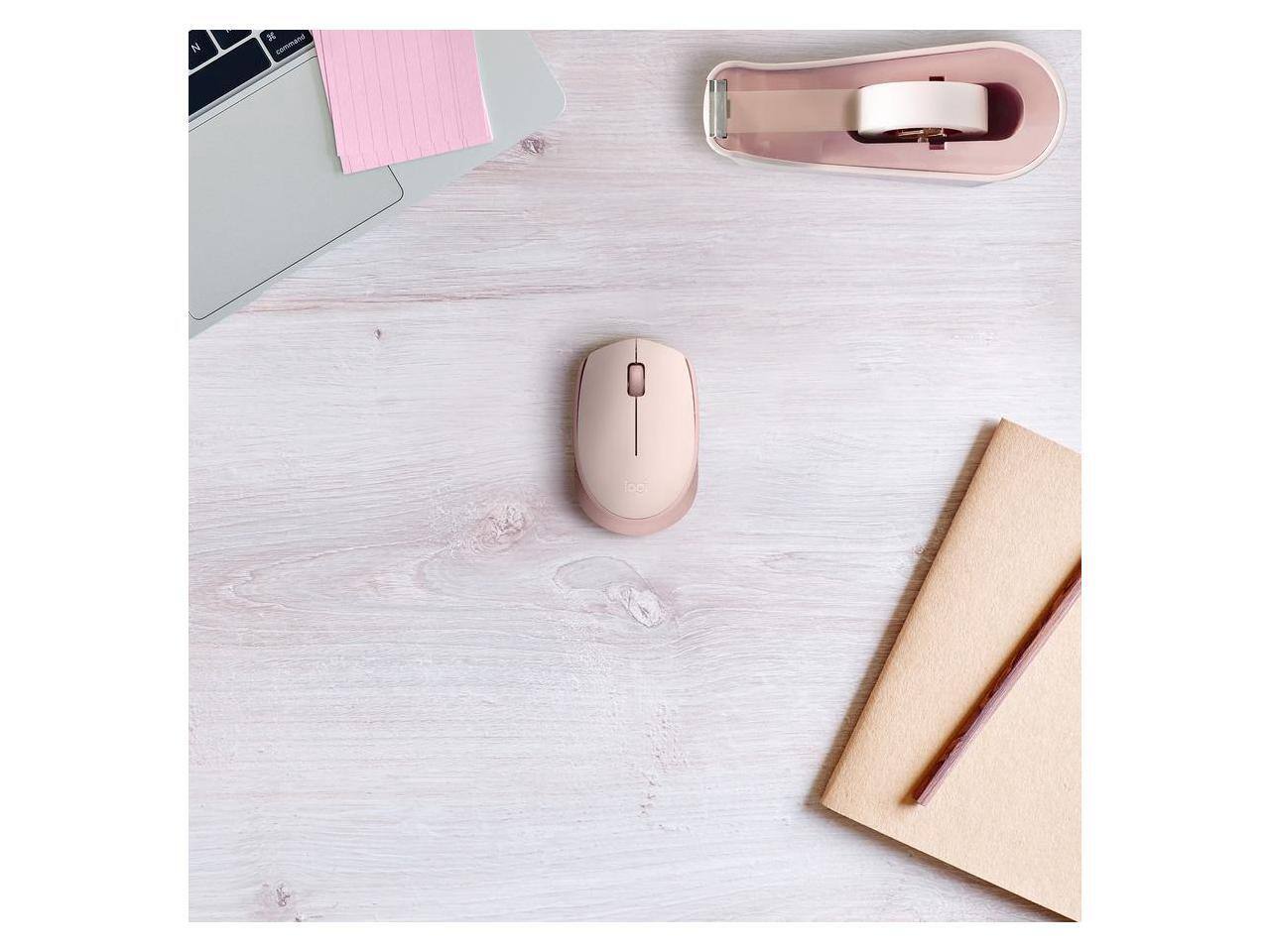 Alt View 5. Logitech - Logitech M170 Wireless Mouse - 2.4 GHz, Optical, 12-Month Battery, Ambidextrous - Rose - Rose.