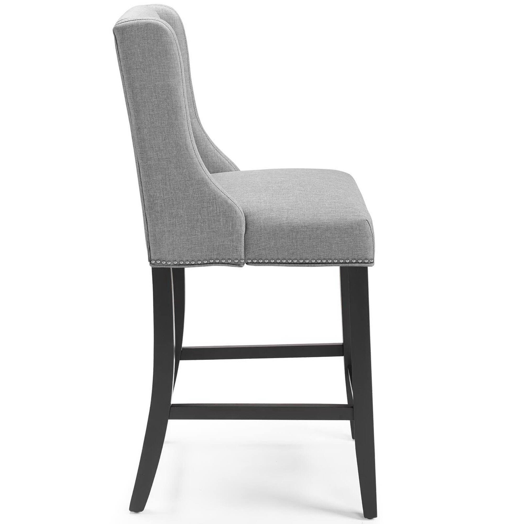 Angle. Modway - Baron Upholstered Fabric Counter Stool by Modway - Gray.