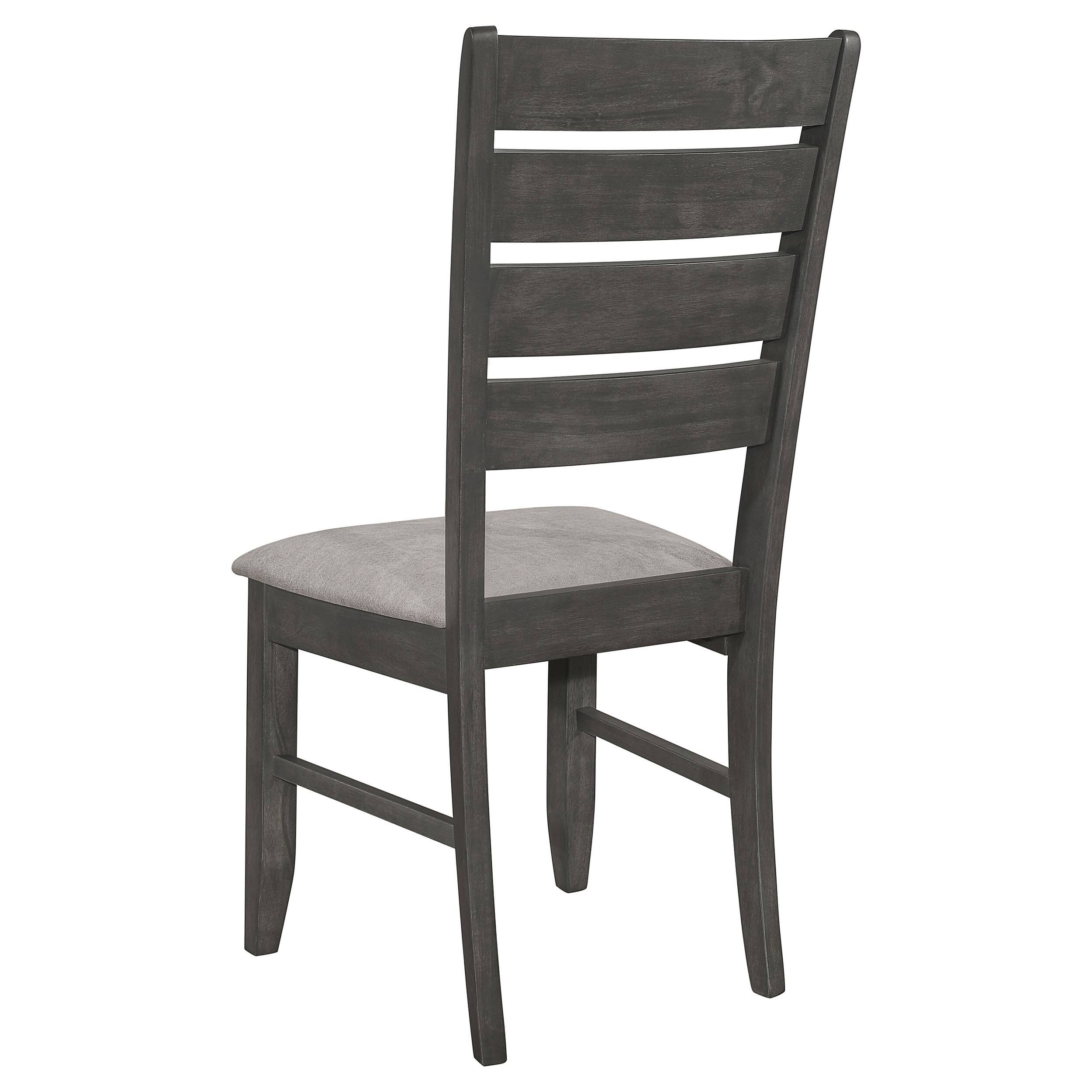 Back. Manhattan Lane - Lyla 19 Inch Side Chair, Set of 2, Ladderback Style, Rustic Gray Wood - Gray.