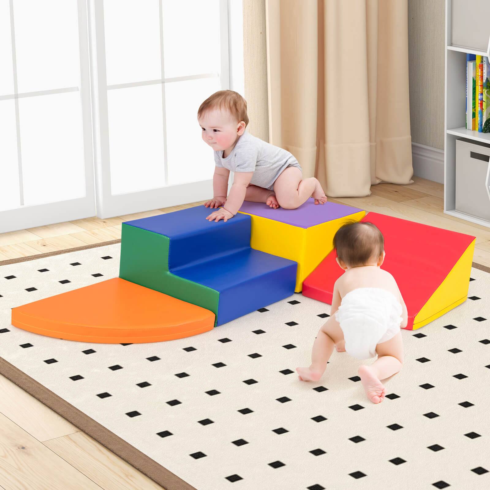 Alt View 3. Costway - Costway Climb and Crawl Foam Block Play Set for Children Development Indoor Active Play - Black,Gray.