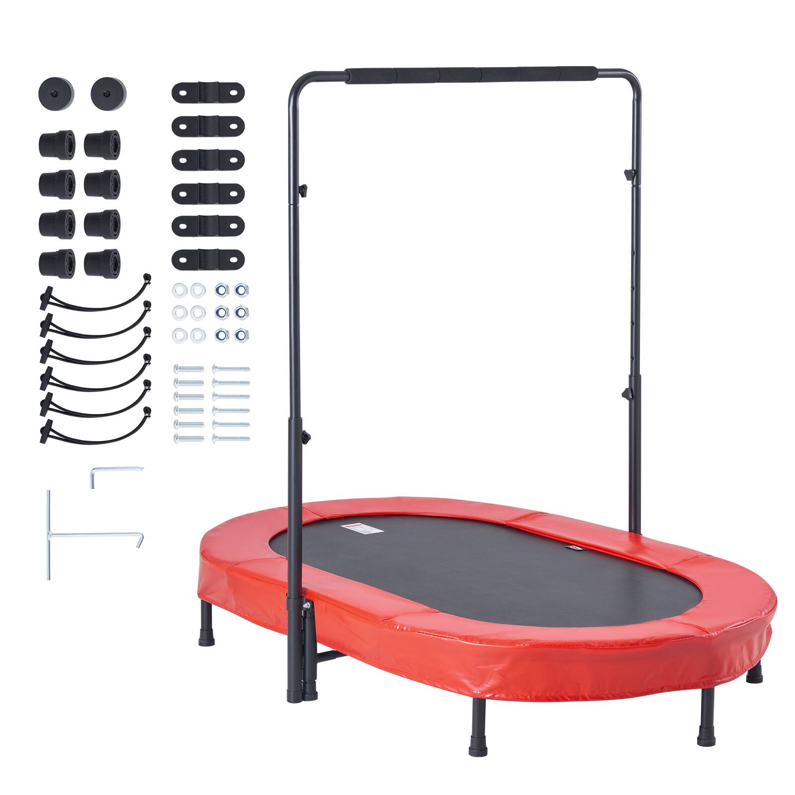Alt View 5. VEVOR - Kids Trampoline, 56x36 inch Indoor Outdoor Trampoline, Foldable Mini Trampoline with Handle, Rebounder Trampoline - Red.