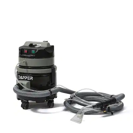 Front. Dapper Supply - Commercial Wet/Dry Vacuum Cleaner with Cold Water Extraction, 1 Gal. Solution & 3 Gal. Recovery Tank - Black.