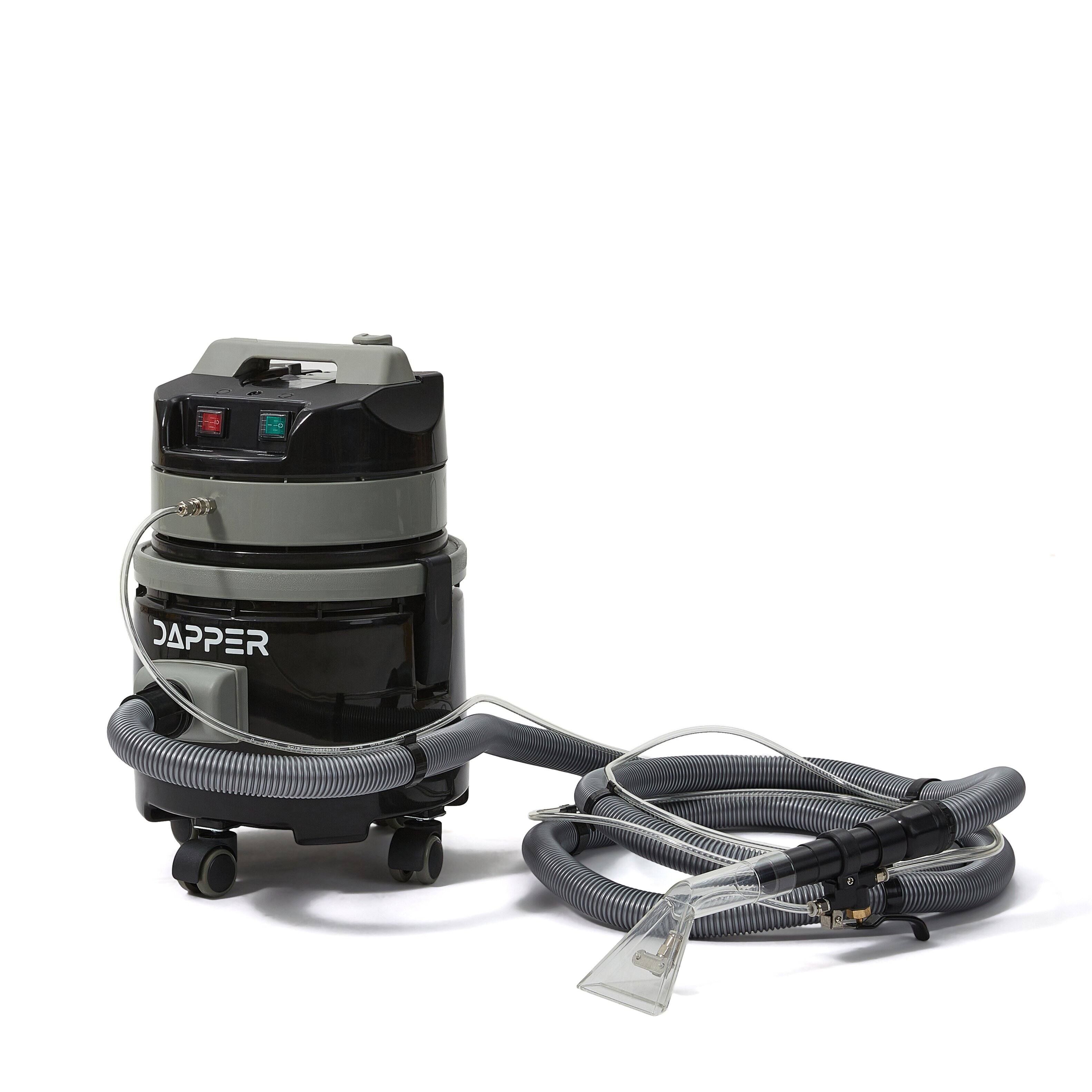 Front. Dapper Supply - Commercial Wet/Dry Vacuum Cleaner with Cold Water Extraction, 1 Gal. Solution & 3 Gal. Recovery Tank - Black.