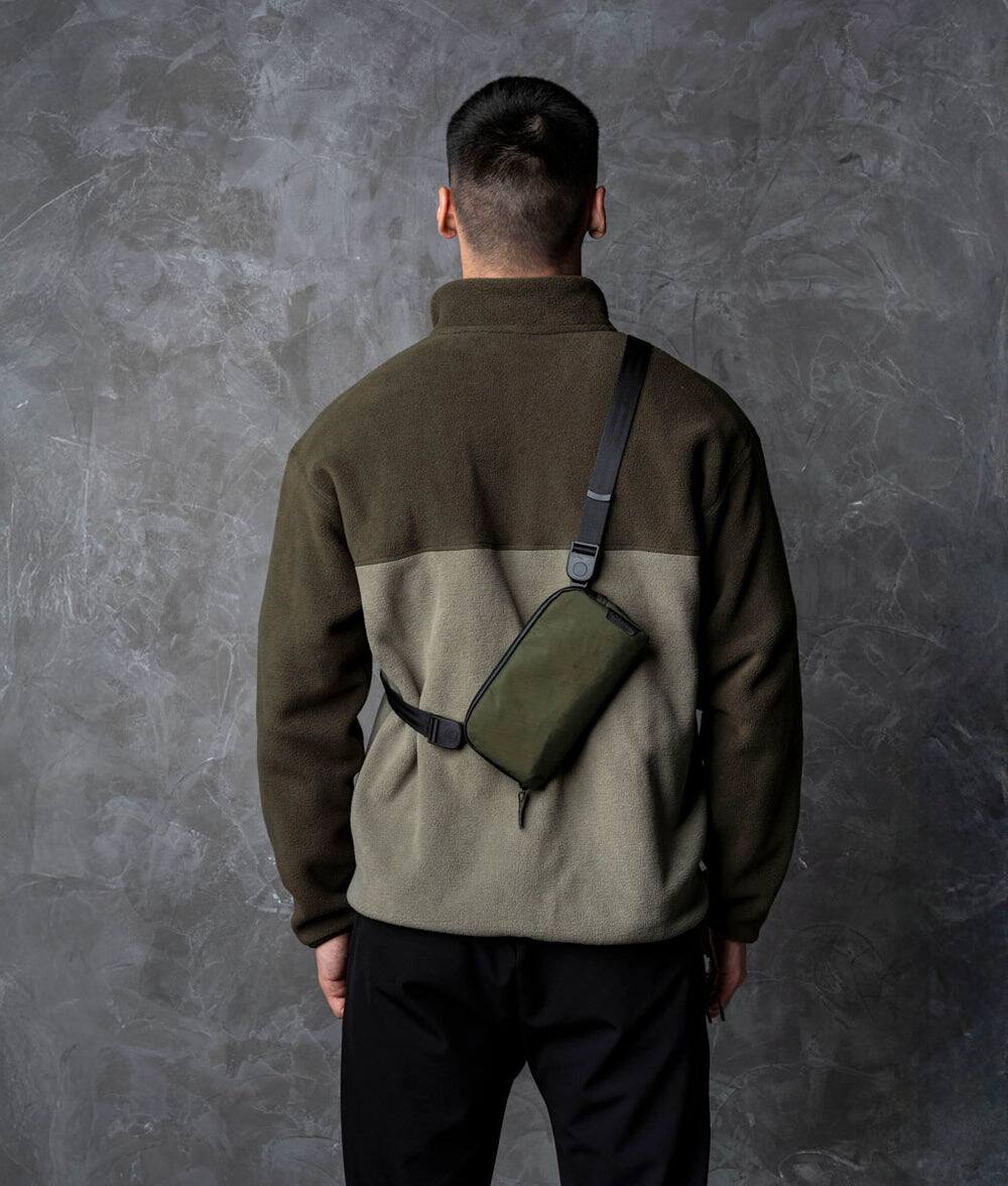 Alt View 1. ALPAKA - Flight Pouch Mens Travel Bag Crossbody Phone Case, 0.3L Travel Purse for Men,Water-Resistant Fabric - Olive Green X-Pac X42.