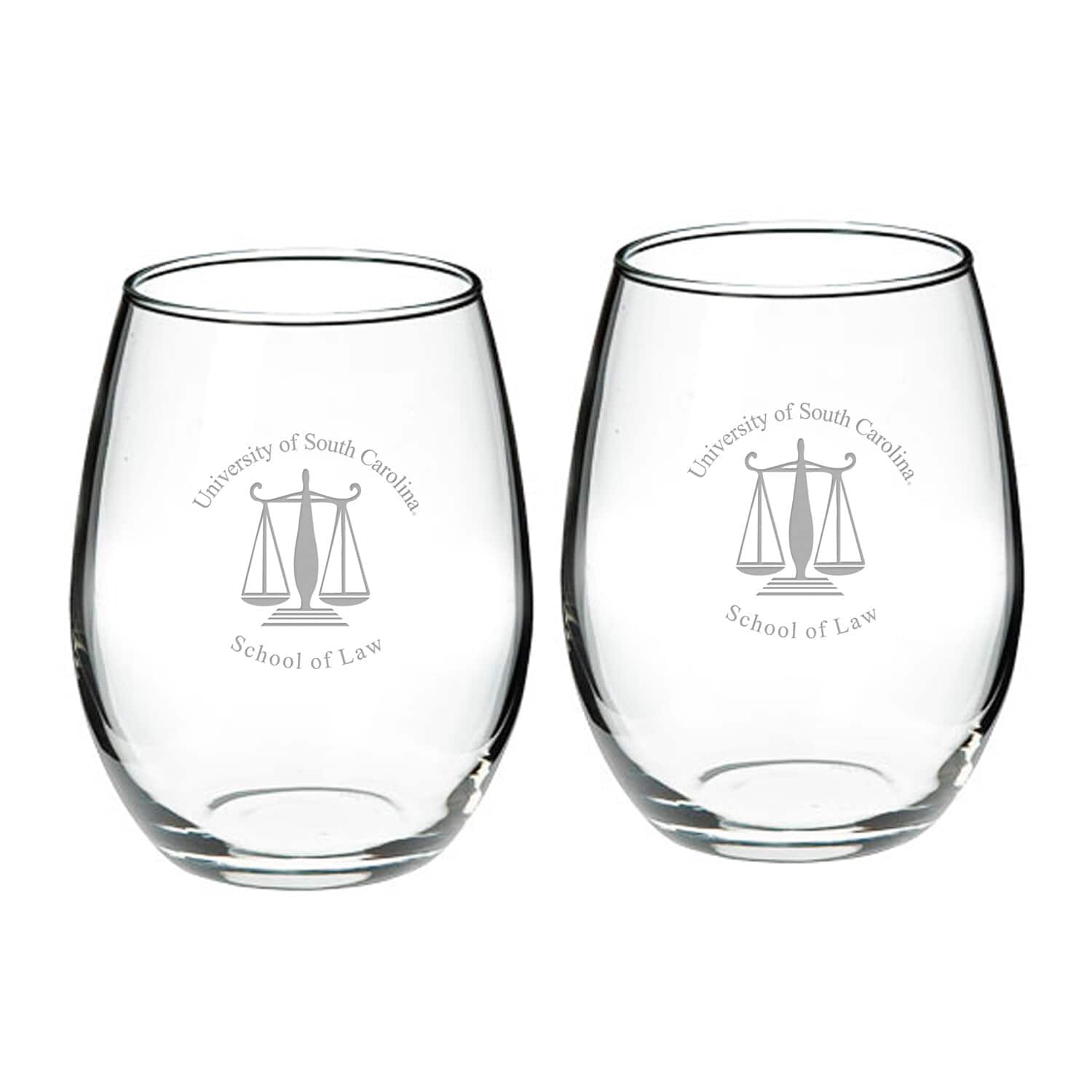 Jardine - South Carolina Gamecocks 21oz. Two-Piece Stemless Wine Glass Set - Multicolor