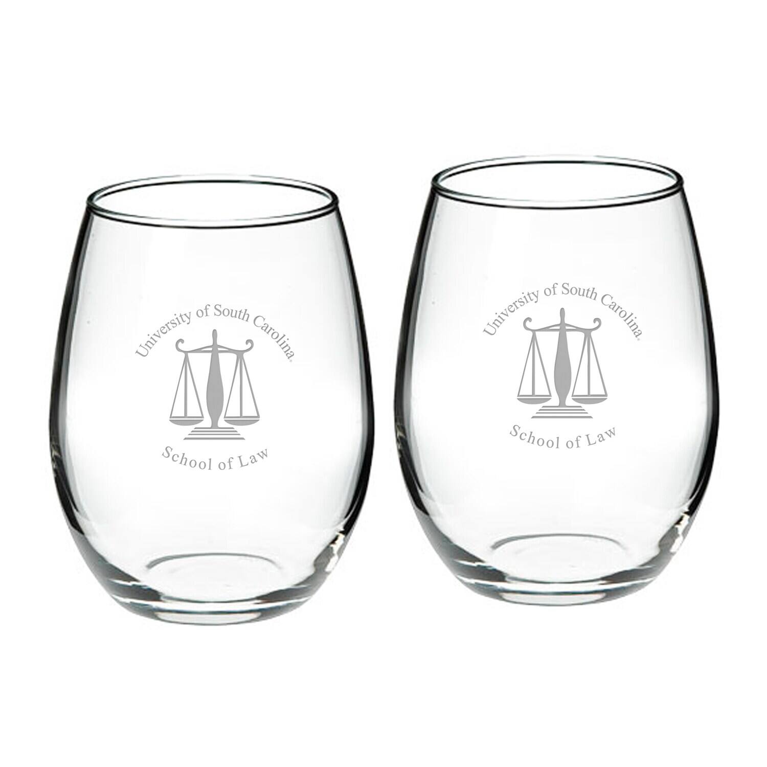 Jardine - South Carolina Gamecocks 21oz. Two-Piece Stemless Wine Glass Set - Multicolor