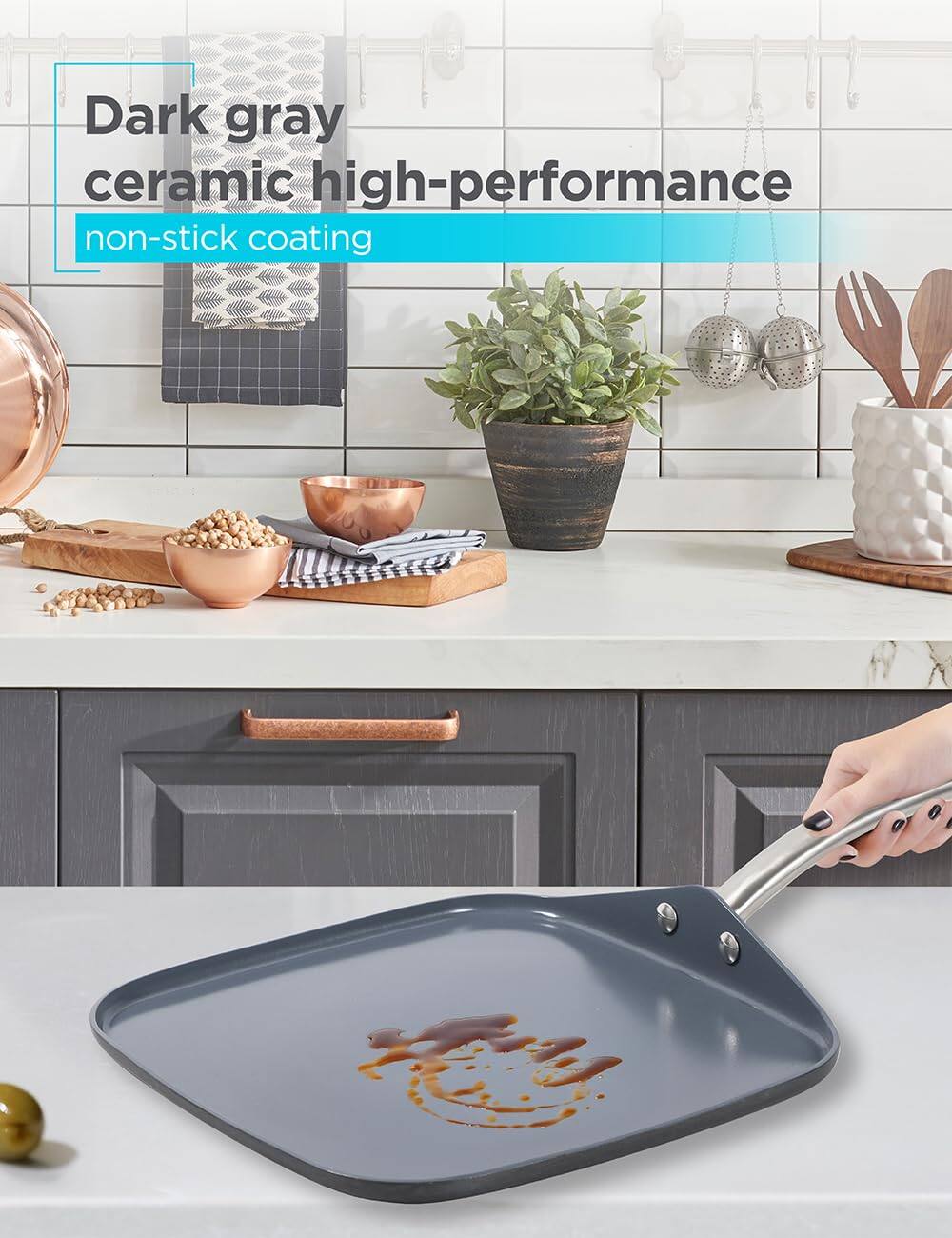 Dark gray ceramic high-performance non-stick coating