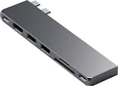 Satechi - PRO Hub Slim USB-C Hub 7-in-1 w/ USB 4 Port, 4K HDMI, USB3.2 Gen 2, SD/TF Card Reader, and 100W USB C PD for Mac - Space Gray