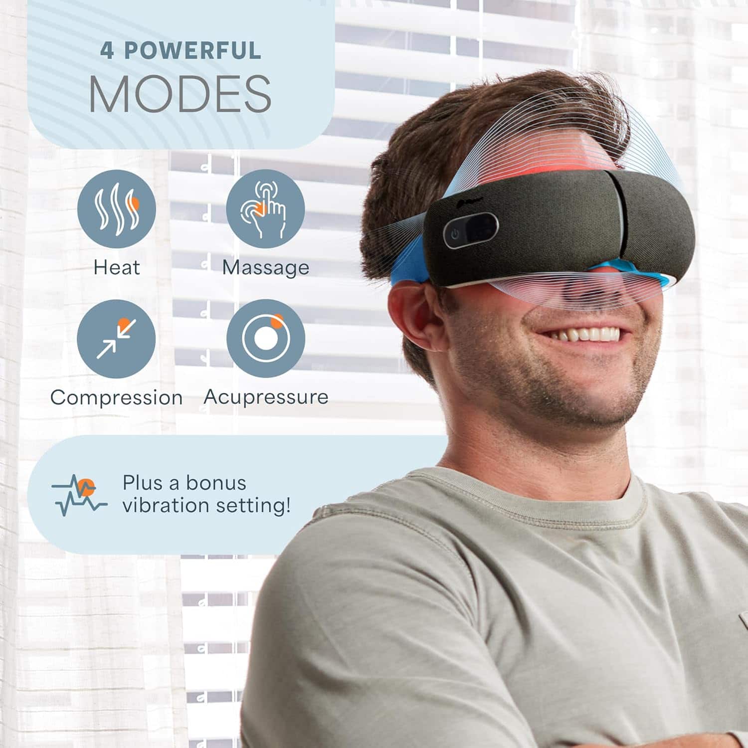 LifePro Heated Eye Massager with Vibration Cordless Eye Mask for