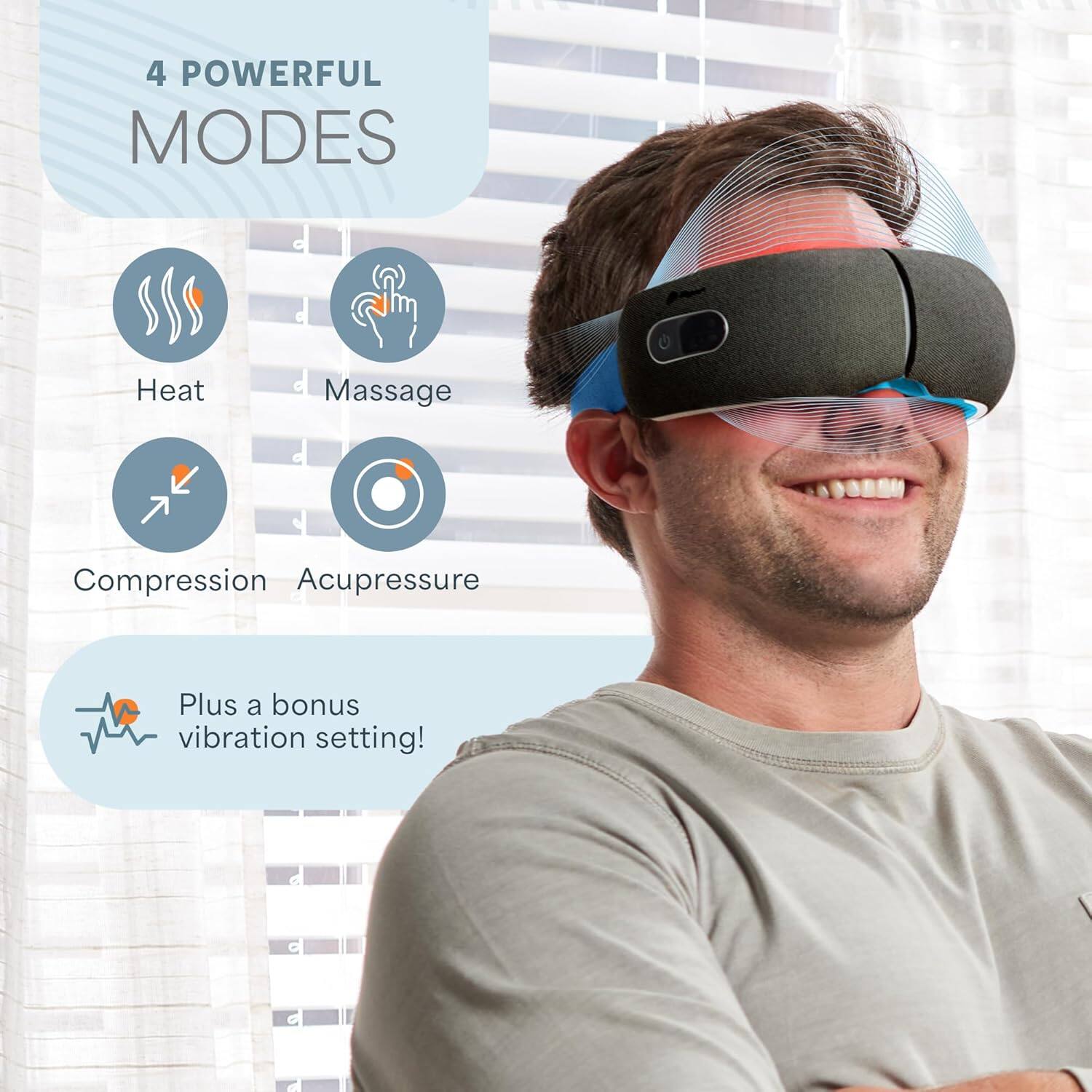 4 POWERFUL MODES  
Heat, Massage, Compression, Acupressure  
Plus a bonus vibration setting!