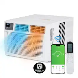 Winado - 12,000 BTU Window Air Conditioner with Heat and Dehumidifier, Wi-Fi Enabled, Energy-Efficient Window AC Unit with Remote - White