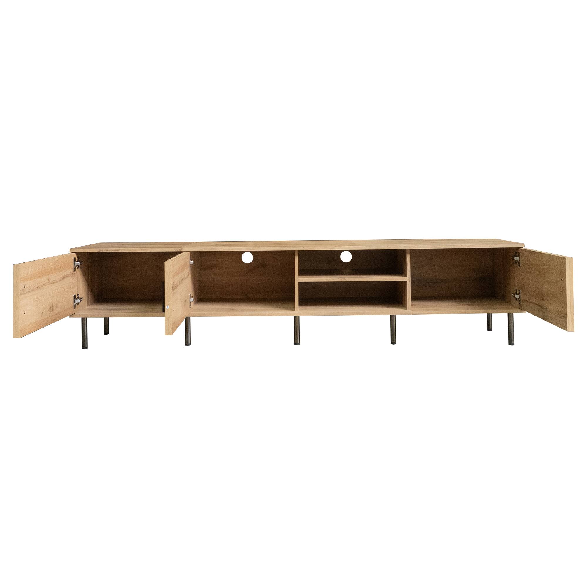 Alt View 1. Whisen - 78-Inch Modern TV Stand for TVs up to 85-Inch,Media Entertainment Console with Storage and Cable Management - Natural.