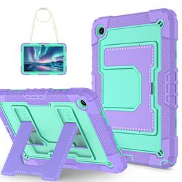 UUCOVER - Case for Samsung Galaxy Tab A11+ 11-inch 2025 (SM-X230/X236/X238) Shockproof TPU+PC Stand Cover with Shoulder Strap - Purple+Mint