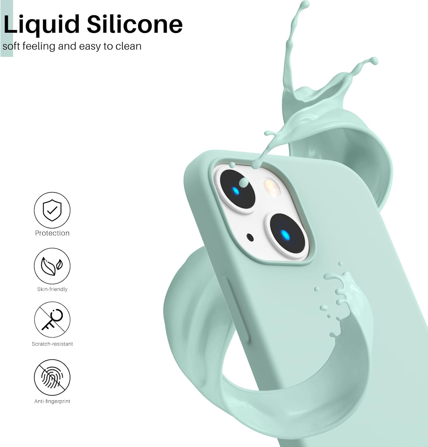 Liquid Silicone, soft feeling and easy to clean, Protection, Skin-friendly, Scratch-resistant, Anti-fingerprint