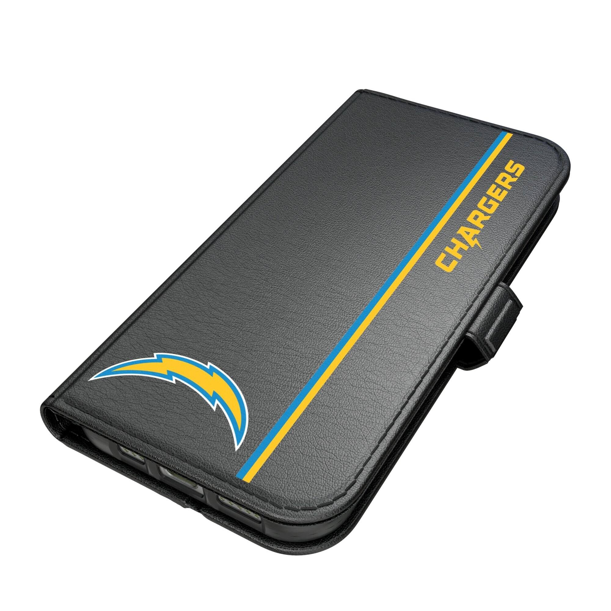 Alt View 1. Keyscaper - Los Angeles Chargers iPhone Folio 2.0 Case - 17 - Black.