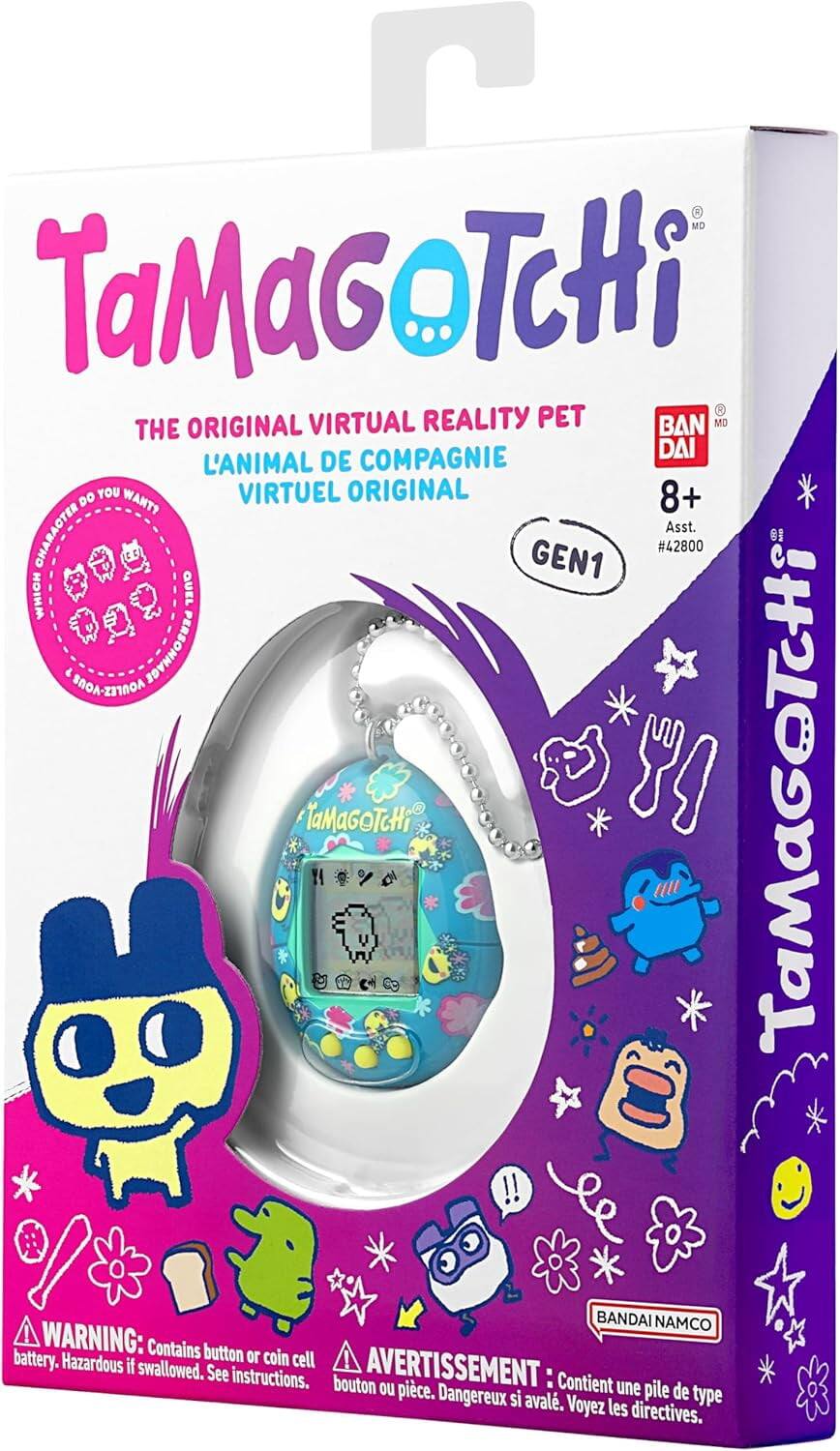 r MD TaMaGoTcHi C THE ORIGINAL VIRTUAL REALITY PET BAN MO COMPAGNIE DAI L'ANIMAL DE DO YOU WANT? VIRTUEL ORIGINAL 8+ Asst. CHARACTER GEN1 #42800 WHICH QUEL SA-ZSTNOA PERSONNAGE TaMaGOTCHi TaMaGeTcHi !! BANDAI NAMCO ! WARNING: Contains button or coin cell ! battery. Hazardous if swallowed. See AVERTISSEMENT: instructions. bouton ou : Contient une pice. Dangereux si aval. pile de type Voyez les directives.