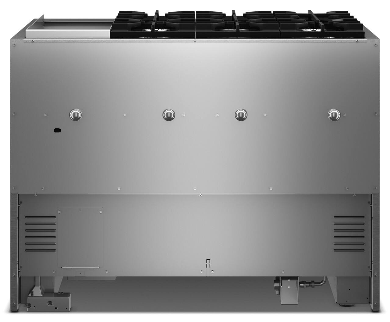 Back. KitchenAid - 6.3 Cu. Ft. Freestanding Dual Fuel Range with Griddle and 6 Burners - Stainless Steel.