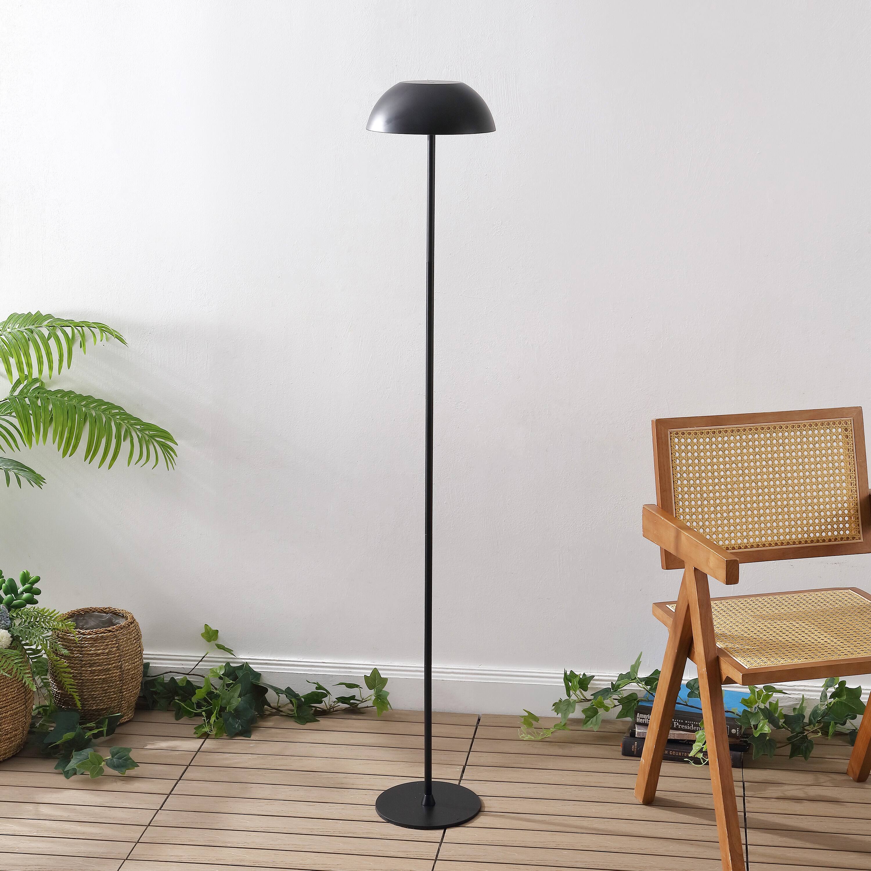 Alt View 5. Jonathan Y - Laurel 59" Metal Adjustable Rechargeable Integrated Portable Touch Sensor Dimmable LED Indoor/Outdoor Floor Lamp, Black - Black.