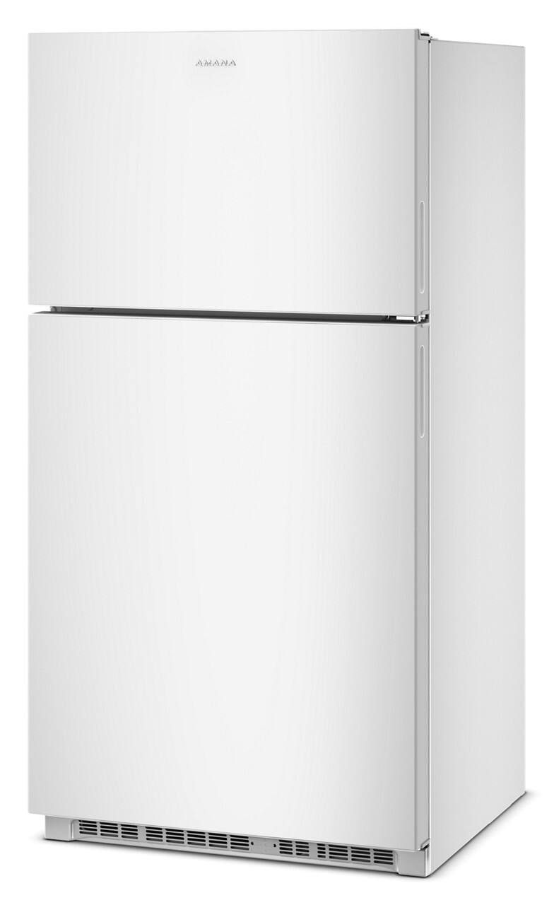 Left. Amana - 21.3 Cu. Ft. Top-Freezer Refrigerator With Dual Crisper Drawers - White.