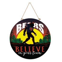 Evergreen Enterprises - Chicago Bears 18" Bigfoot "Believe in Yourself" Team Logo Wood Round Door Sign - Multicolor