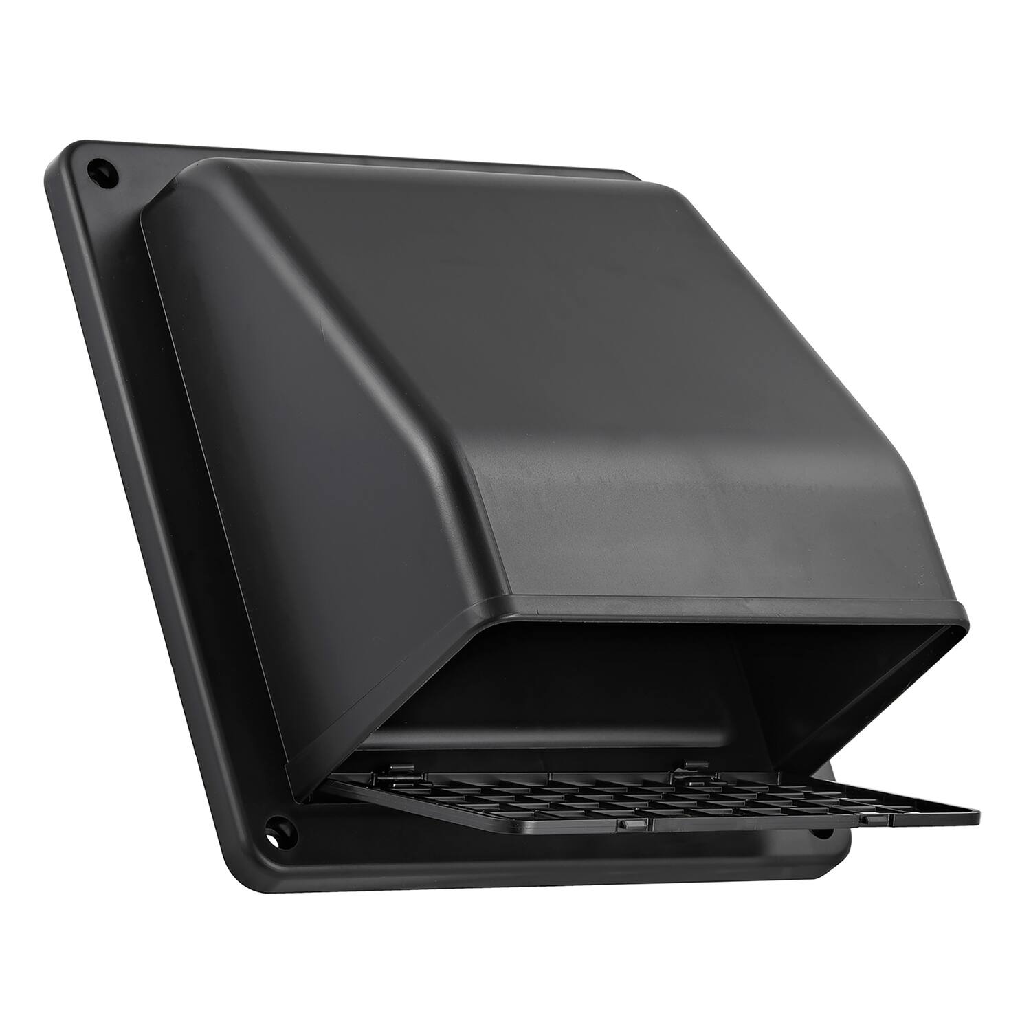 Angle. Lambro - 6-In. Plastic Wall Exhaust or Air Intake Vent with Hinged Screen, Removable Damper, 1.25-In. Collar, 3510.