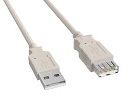 Cable Leader - USB 2.0 Type A Male to Female Extension Cable, 480Mbps, Double-Shielded, Gold-Plated - White