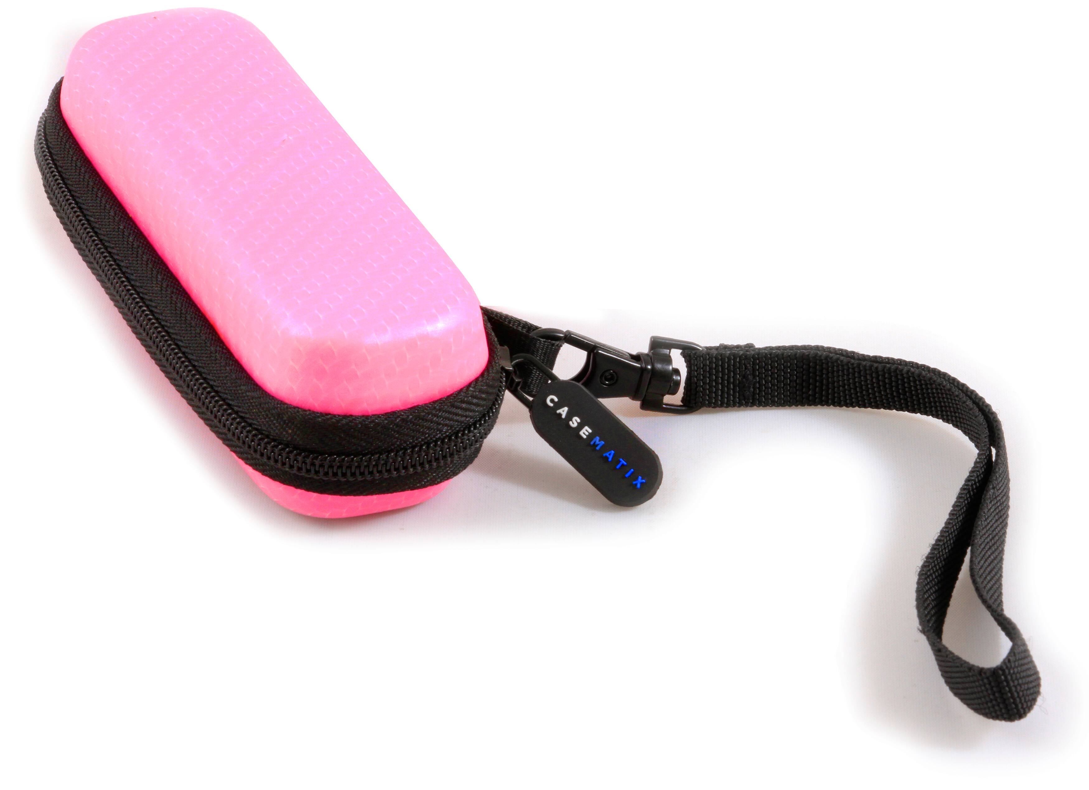 Angle. CASEMATIX - Carrying Case Fits FiiO SNOWSKY Echo Nano Audio Player - Portable Pink EVA Travel Case for Digital Music Player.