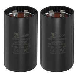 Unique Bargains - 2pcs CD60 Capacitor 430-516 Mfd, 125 VAC Run Motor Start for Electric Fan/Well Pump