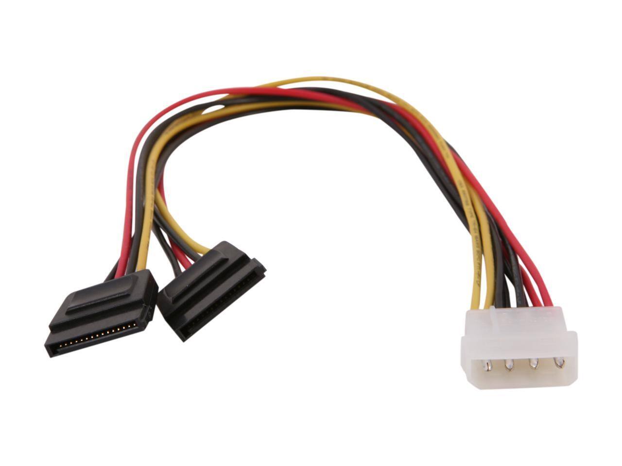 Alt View 1. StarTech.com - StarTech.com PYO2LP4SATA 1 ft. LP4 to 2 SATA Internal Power Splitter Cable.