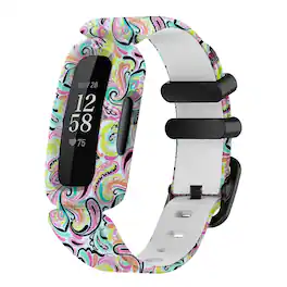 StrapsCo - Graphic Active Band Silicone Rubber Watch Strap For Fitbit Inspire 2 - Paisley