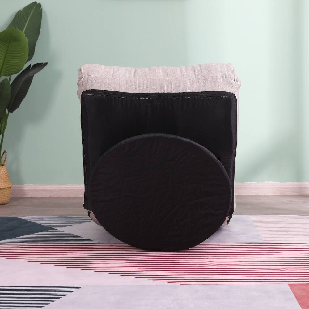 Alt View 2. Loheer - Loheer Adjustable Floor Chair Japanese Lazy Sofa Reclining Chair with Footrest Grey - Grey.