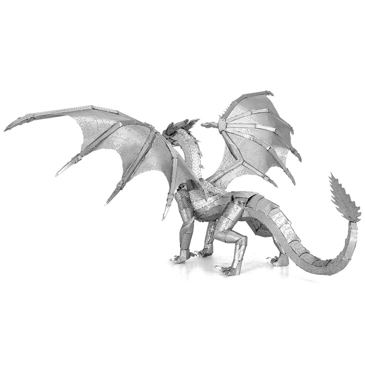 Alt View 1. Metal Earth - Metal Earth Steel Dragon 3D Metal Model Kit Fascinations - Silver.