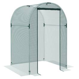 Outsunny - 4' x 4' Crop Cage, Plant Protection Tent with Zippered Door and Galvanized Steel Frame - Green