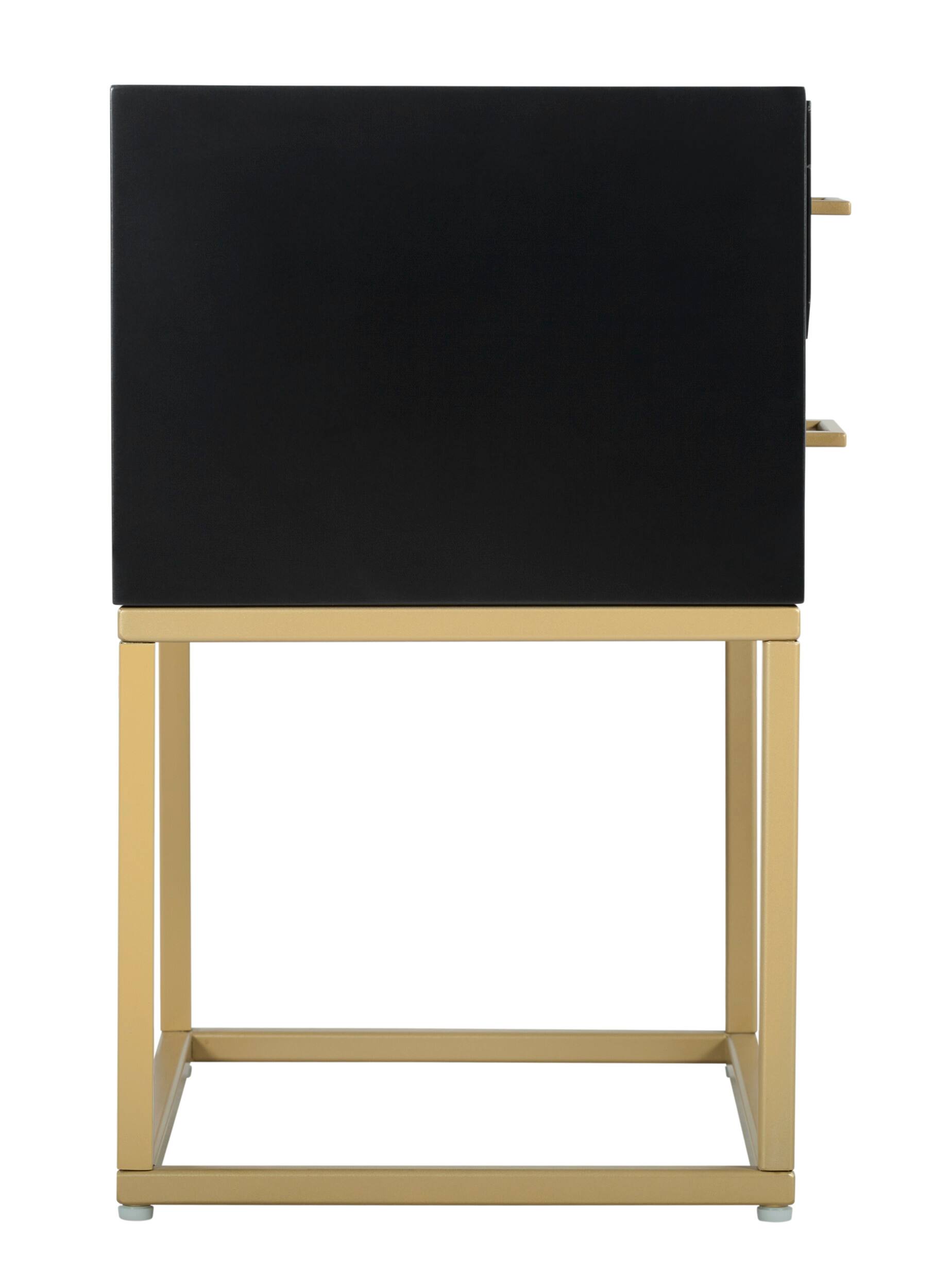 Alt View 18. Tommy Hilfiger - Ellias 2-drawer Bedside Table - Black and Gold.