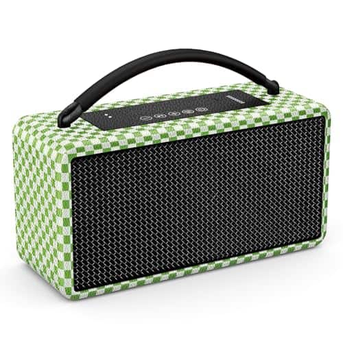 Cedar Assembly - Portable Speaker 80w peak 20h Playtime Loud Wireless Wood Speakers With Bass Aux And Usb Input Subwoofer - Green