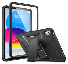 VIKESI - Protective Case for iPad (A16) 11–inch & iPad 10th Gen 10.9 –inch – Shockproof Design with Built-in Screen Guard - Black