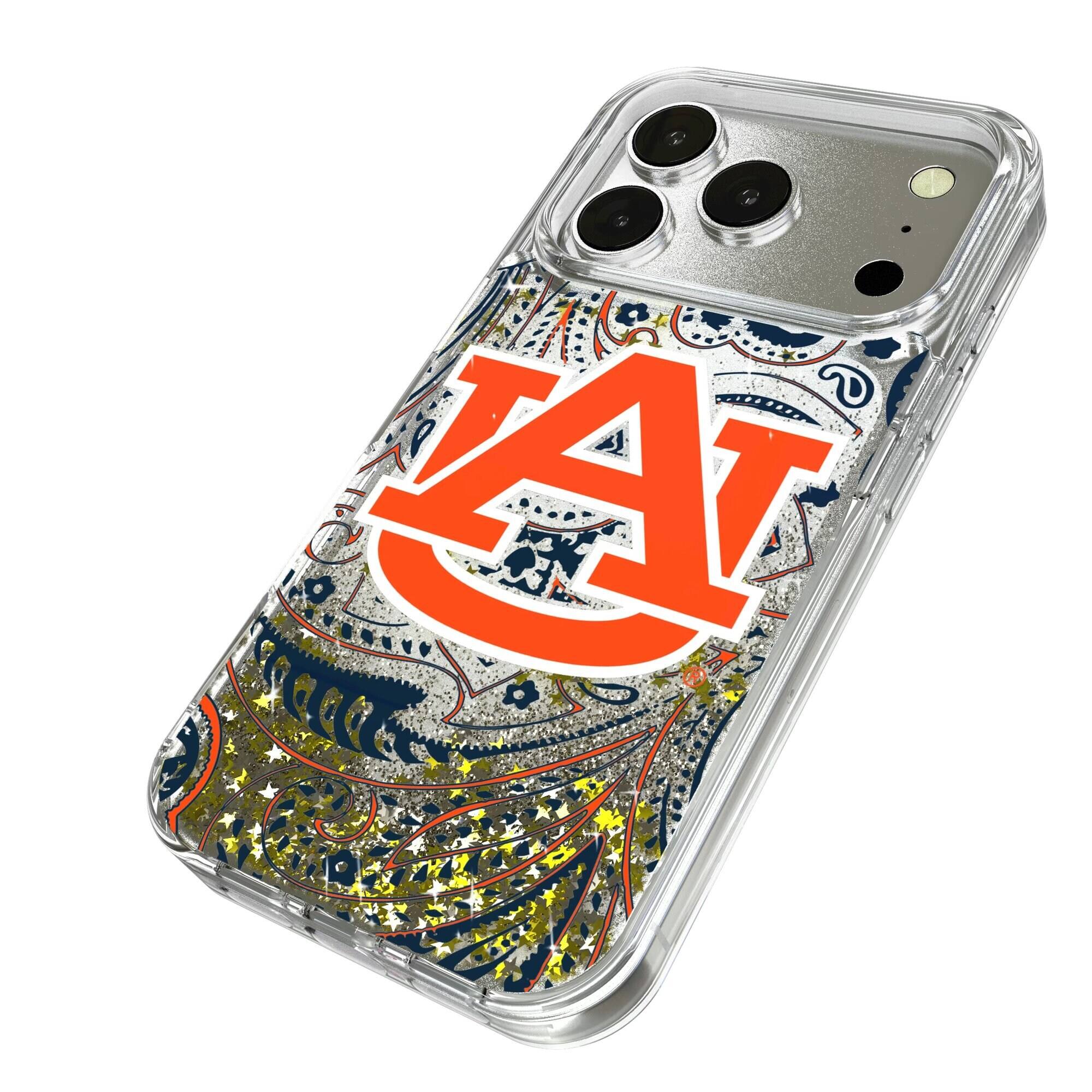 Alt View 1. Keyscaper - Auburn Tigers iPhone Glitter Paisley Design Case - 13 Pro Max - Multicolor.