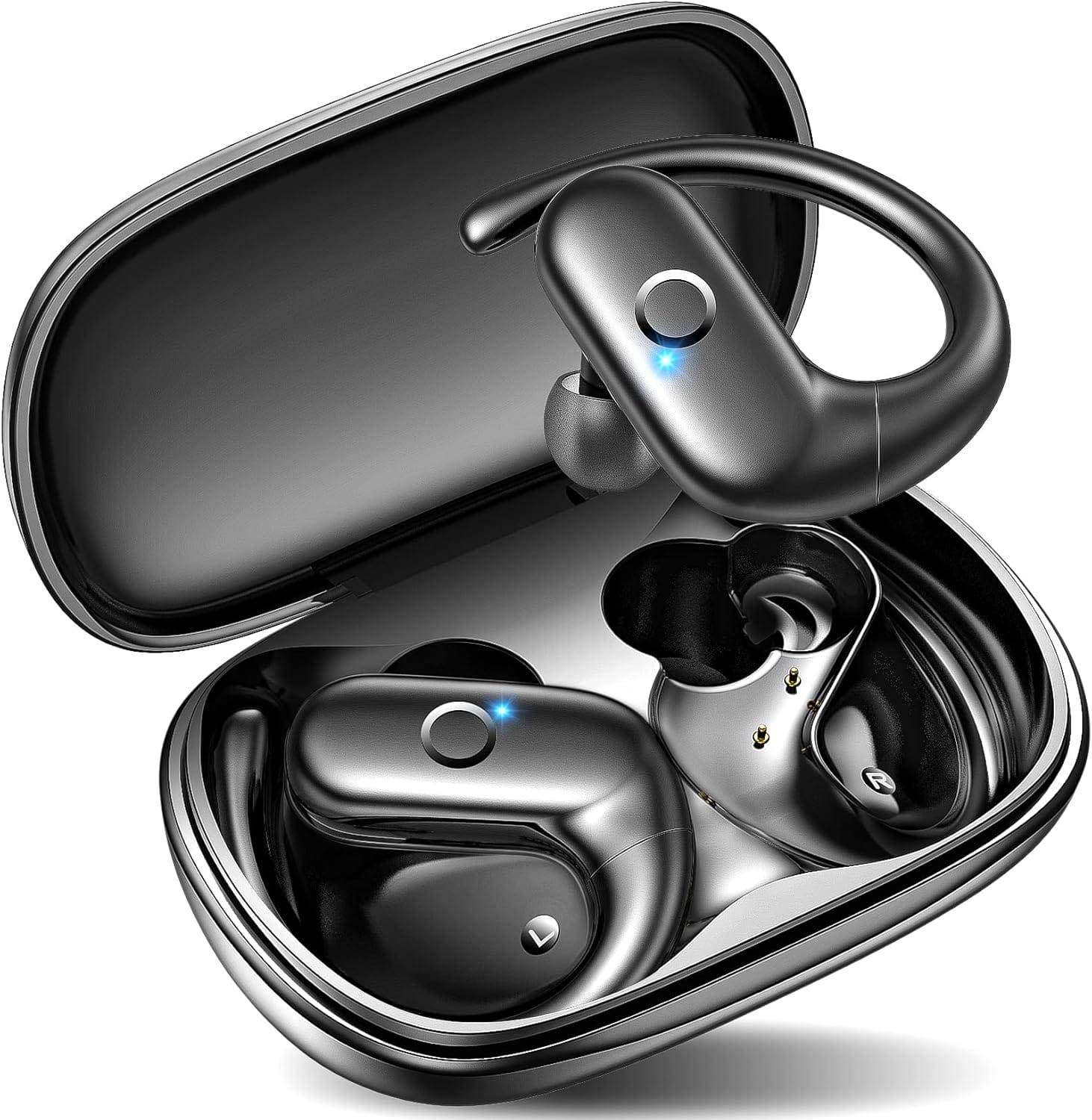 PRIMEPLUS - Wireless Earbuds Bluetooth Headphones Sport, Over Ear Buds with Deep Bass Sound, 60Hrs Playtime Earphones Redesigned - Black