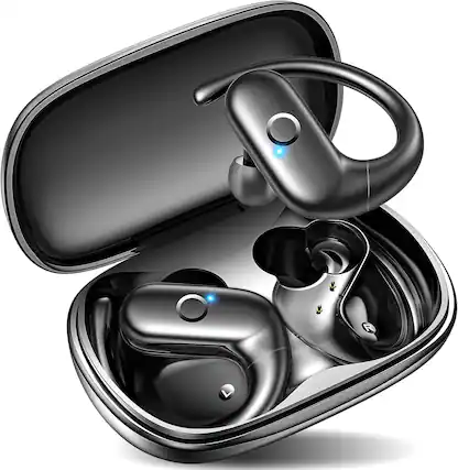 Front. PRIMEPLUS - Wireless Earbuds Bluetooth Headphones Sport, Over Ear Buds with Deep Bass Sound, 60Hrs Playtime Earphones Redesigned - Black.