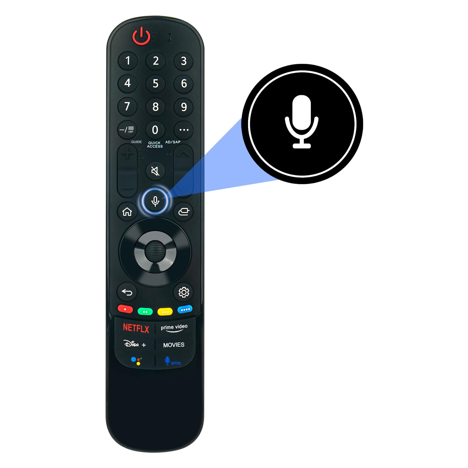 VINABTY - New AKB76039704 Voice Replaced Remote Fits for LG AKB76036204 TV 2021models 43UP8000PUA 50NANO75UPA 55UP7100ZUF - Black