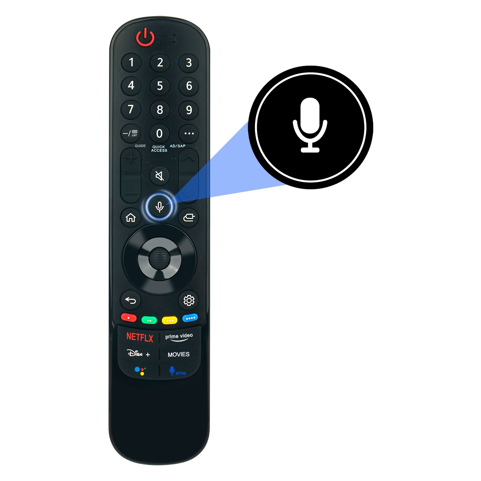 VINABTY - New AKB76039704 Voice Replaced Remote Fits for LG AKB76036204 TV 2021models 43UP8000PUA 50NANO75UPA 55UP7100ZUF - Black