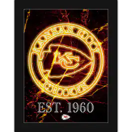 Fan Creations - Kansas City Chiefs 12'' x 16'' Framed Circle Logo Print - Black